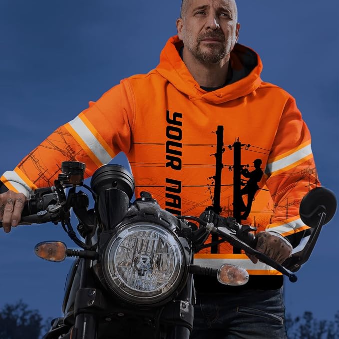 Matedecor High Visibility Hi Vis Hoodie for Men - Jobs Collection Custom Name Class 3 Reflective Safety Workwear