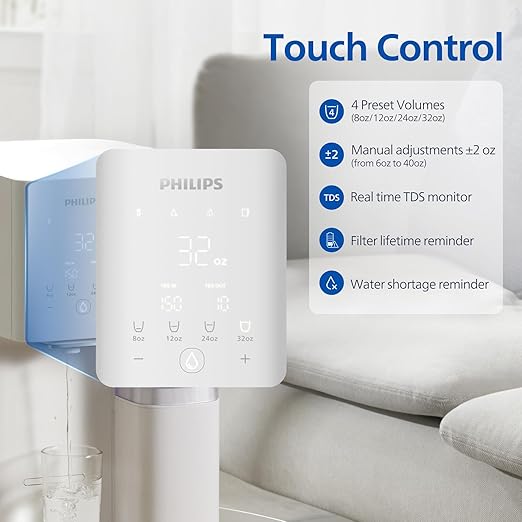 Philips Reverse Osmosis Water Filter Countertop with 2 Pitchers - ADD6926WH/37, 6 Stage RO Water Filtration System Purifier Dispenser with Aquaporin Technology, NSF/ANSI 372 Certified, Reduce TDS Lead