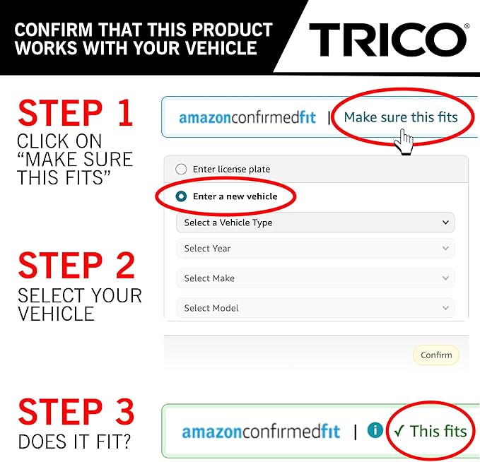 TRICO Diamond 22" + 22" Premium Automotive Replacement Windshield Wiper Blades (Set of 2), Passenger and Driver Side All-Weather Beam Wiper Blades for Select Vehicle Models