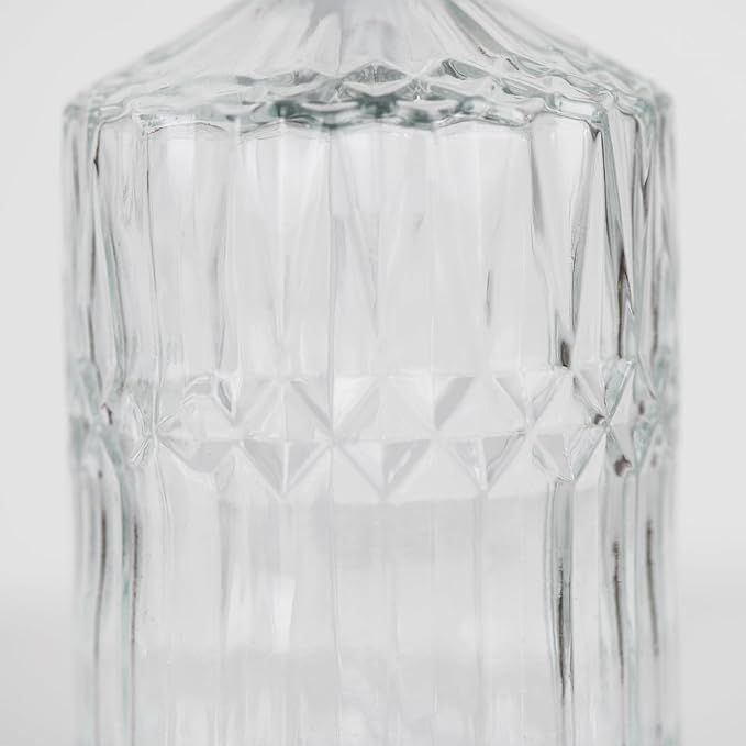 18 oz Clear Thick Glass Soap Dispenser with Black Rustproof Pump, Refillable Bathroom, Kitchen Soap Dispenser for Hand Soap, Body Wash and Lotion (Clear-Silver Pump)