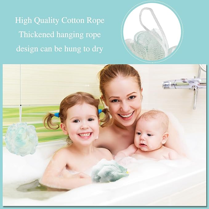 CHENGU 80 Pcs Loofah Bulk Sponge Bath Sponges for Shower, Bath, Body Pouf Mesh Loofah Exfoliating Body Scrubber for Baby, Women, Men, 20g (Plain, Novel Colors)
