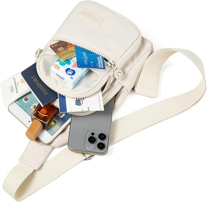 Sling Bag Small Crossbody Bags for Women, Cross Body Bag Sling Backpack for Outdoors Sports Hiking - Beige