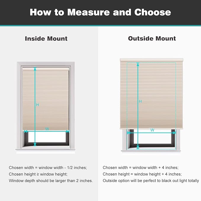 Changshade Cordless Cellular Shades, Blackout Honeycomb Shades for Windows, Pull Down Pleated Blinds, Easy to Install for Indoor Windows and French Doors,64" W x 72" H, Beige