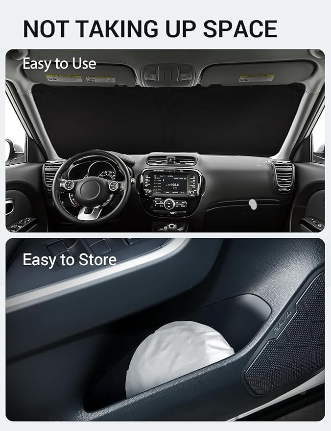 Proadsy Windshield Sun Shade for Kia Soul 2014-2019 4-Layer Foldable Front Sunshade Protector Sun Visor Blocks UV Rays Keep Car Cooler Accessories
