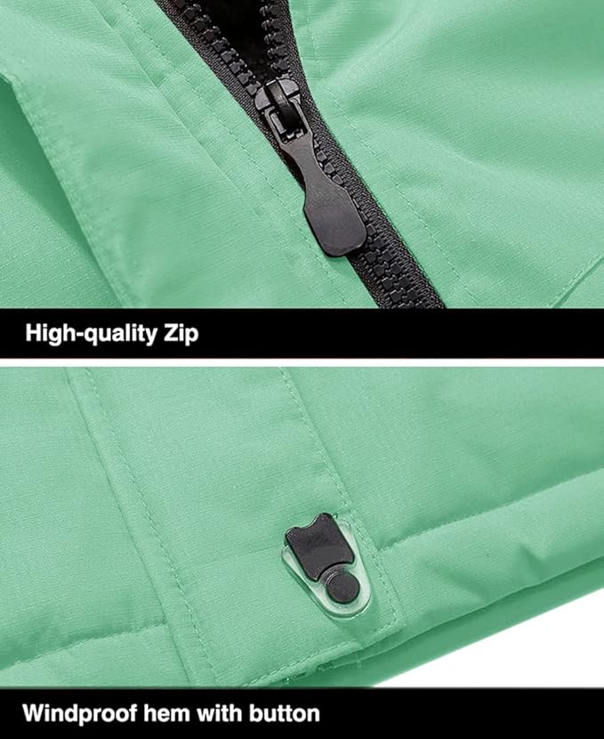 MAGCOMSEN Men's Winter Coats Water Resistant Ski Snow Jacket Warm Fleece Jacket Parka Raincoats With Hood Multi-Pockets