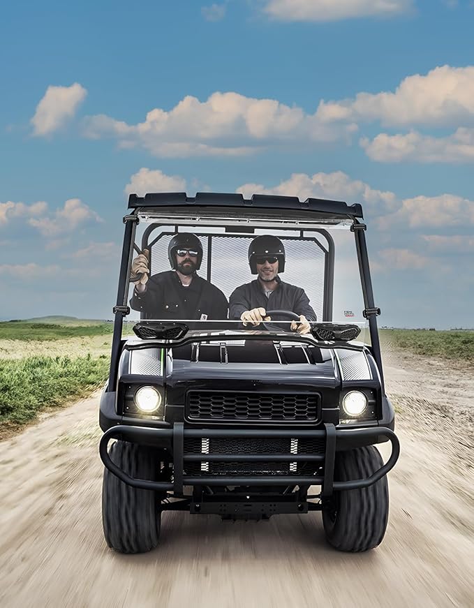KEMIMOTO Vented Windshield Compatible with Kawasaki Mule SX SE XC LE 2017+, Scratch Resistant 1/4" Thick Polycarbonate Hard Coated UTV Front Windscreen