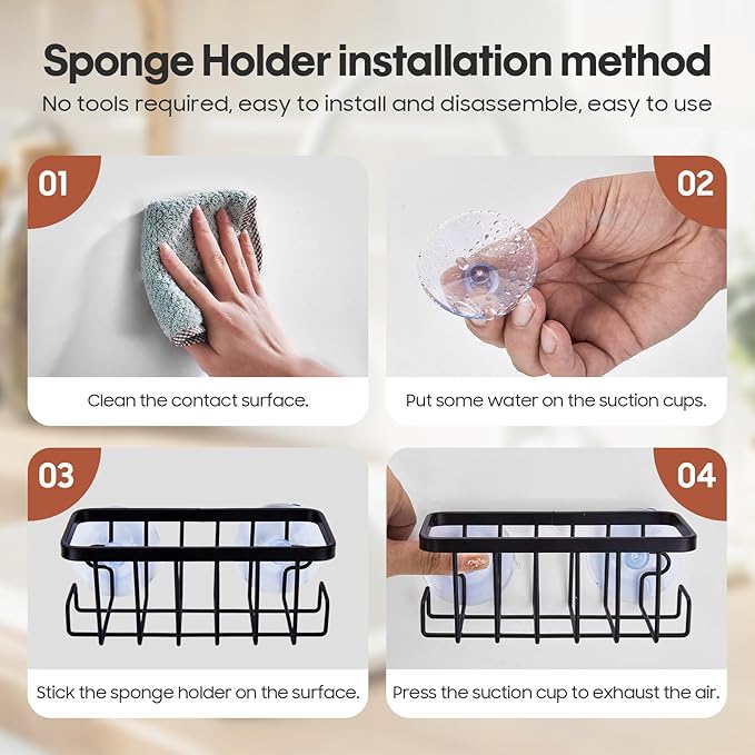 Kitchen Soap Dispenser Set with Instant Dry Tray & Sponge Holder,16 Oz Hand and Dish Soap White Glass Dispenser Set,Stainless Steel Pump,Waterproof Labels,Luxury Soap Bottle for Bathroom