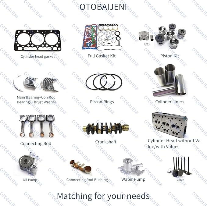 4M40 Engine Overhaul Rebuild Kit with Valve Kit for Mitsubishi 4M40 4M40D 4M40T Engine for Sumitomo SH60 Excavator Engine Repair Aftermaket Parts