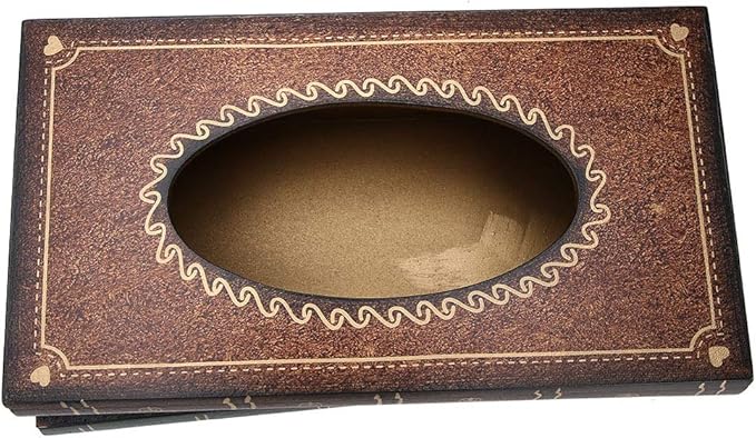 Book Shaped Tissue Box, Wooden Tissue Box with Hand Painted Antique, Large Capacity Napkin Holder for Home Car Decor, Storage Box for Small Items