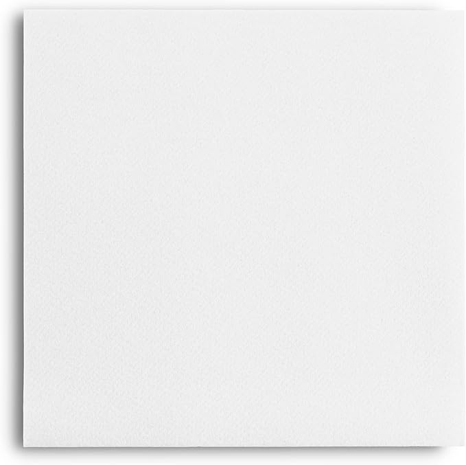 Linen-Feel Colored Paper Napkins - Decortive Cloth-Like WHITE Luncheon Napkins - Soft And Absorbent. For Kitchen, Party, Wedding, Dinner Or Any Occasion. (Pack of 50)