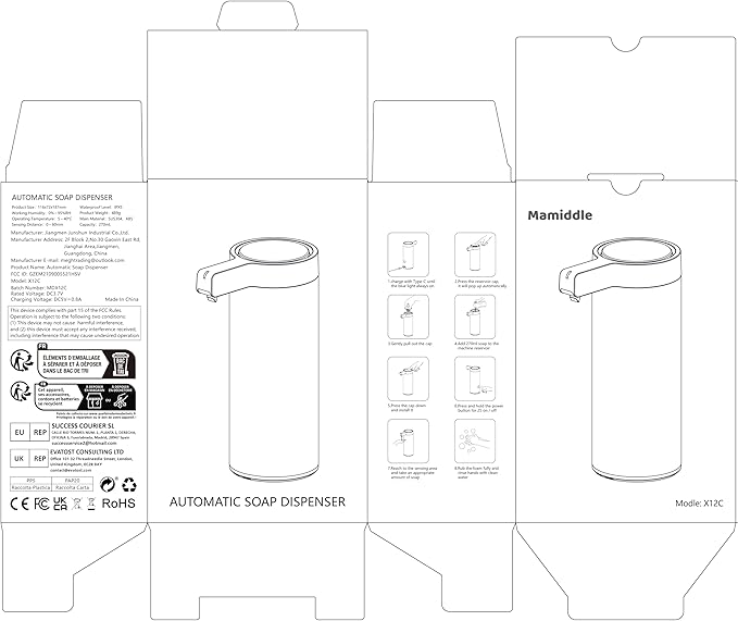 9 oz. Automatic Soap Dispenser Stainless Steel with Sensor Infrared Soap Dispenser Electric IPX5 Waterproof USB-C Charging Motion Sensor for Kitchen & Bathroom (Brushed Silver)