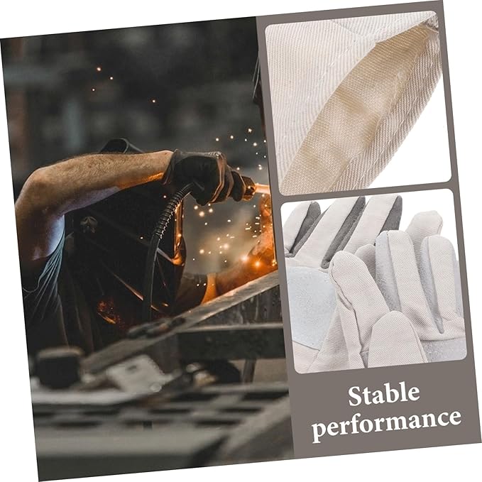 Heat Resistant Welding Gloves Heavy Duty Anti-slip Labor Protective Gear for Men and Women Composite Work Gloves for Camping Bbq Construction Gardening and Outdoor Use Random Color