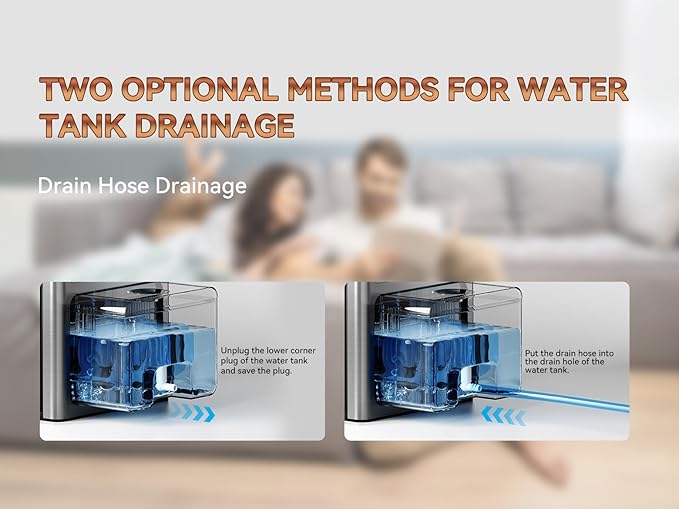 95oz Home Dehumidifier, (950 sq.ft) Quiet dehumidifier for Bedroom Bathroom with Drain Hose, with Air Reusable Filter Indoor deshumidificador for Basement RV Closet