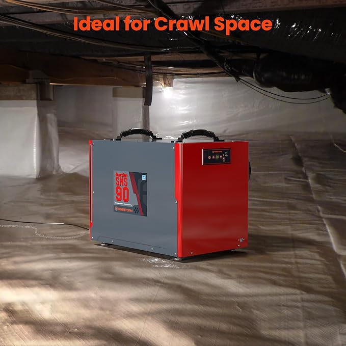 Abestorm 198 Pint Commercial Dehumidifier with Pump and Drain Hose for Crawlspace, Basement, Large Space up to 2,600 sq.ft, Industry Water Dmage Unit, Auto Defrost, Compact