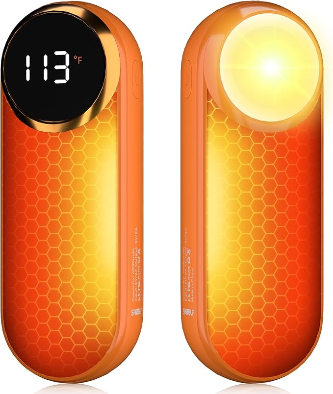 Rechargeable Hand Warmers 2 Pack - Magnetic AI Electric Hot Hands with LED Light, 3 Heat Settings Double Sided, 15H Battery Life, Portable Electric Heater for Outdoor,Hunting Camping , Christmas Gifts