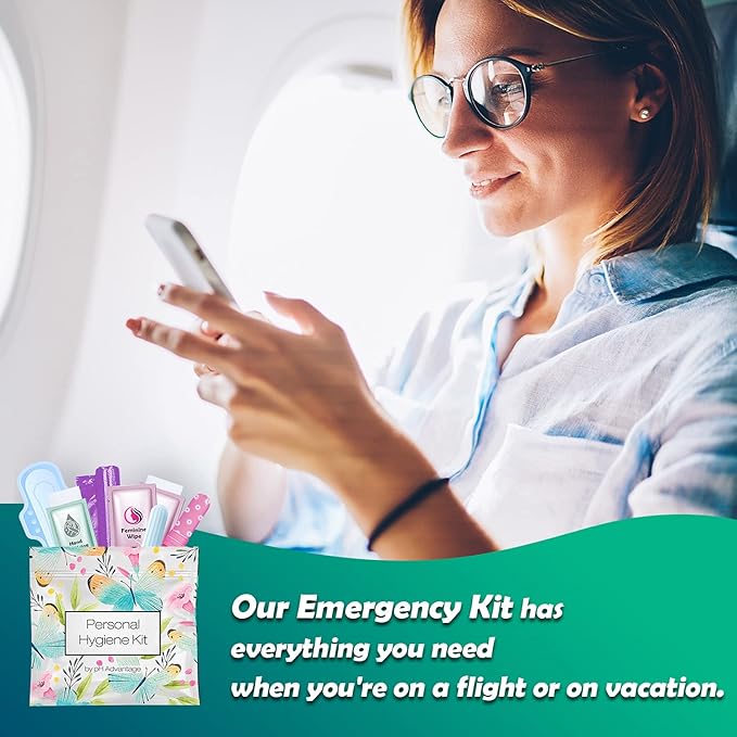 Butterfly Style Menstrual Kit All-in-One 60 Pack | Convenience on The Go | Period Kit Pack for Travelling, Tweens & Teenagers or just When You’re Out | Individually Wrapped Feminine Hygiene Product