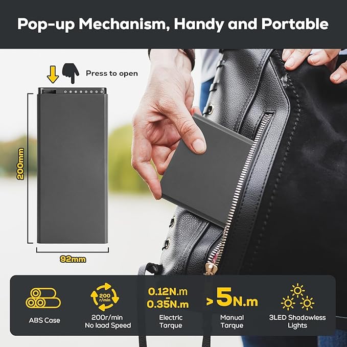 Electric Screwdriver, Power Screwdriver Set 68 in 1 Mini Cordless Rechargeable, 5 Torque Settings 3 LED Lights Precision Screwdriver for PC Accessories Phone Camera Laptop Gifts for Men