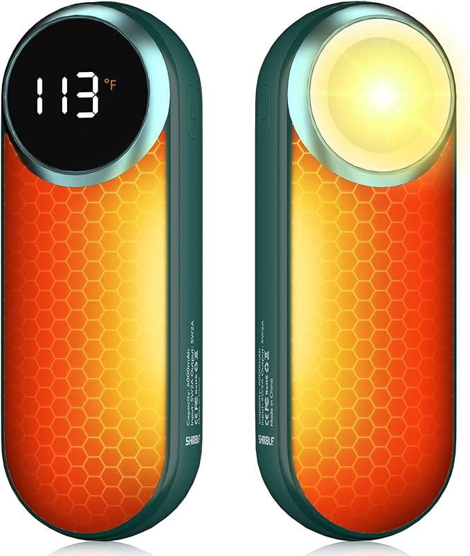 Rechargeable Hand Warmers 2 Pack - Magnetic AI Electric Hot Hands with LED Light, 3 Heat Settings Double Sided, 15H Battery Life, Portable Electric Heater for Outdoor,Hunting Camping , Christmas Gifts