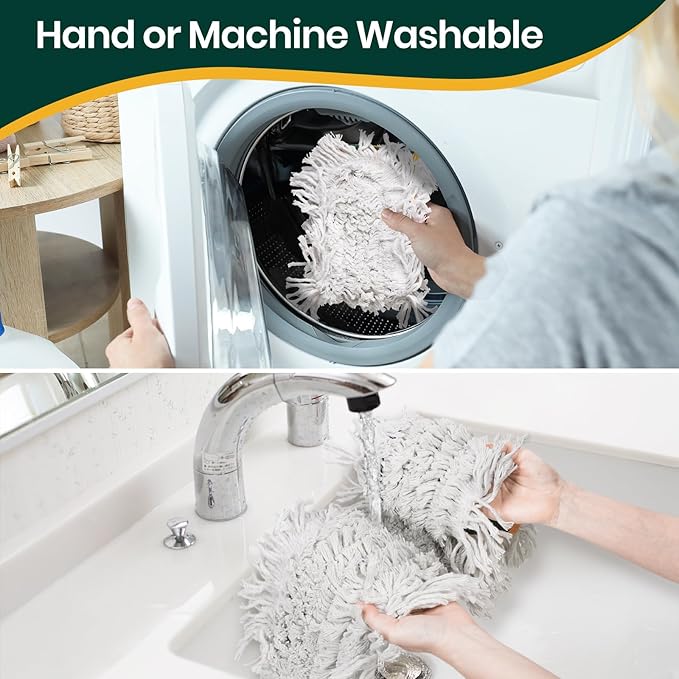 36” Commercial Duster Mops, Extra Large Floor Duster with 2 Replacement Pads, 60” Long Handle Heavy Duty Industrial Wet&Dry Flat Mop for Hardwood Floors, Marble, Laminate, Tile, Concrete, Garage