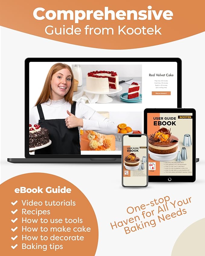 Kootek 700pcs Cake Decorating Kit, Baking Supplies with Springform Pans, Cake Turntable for Decorating, Piping Tips Set, Pastry Bags, and More Baking Tools
