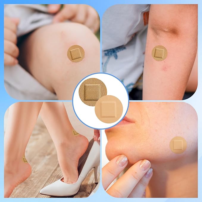 CXYARY 400PCS Round Bandages, Fabric Bandage & Waterproof Bandage Latex Free Used for Emergency Treatment and Skin Wound Care, Circle Bandages Suitable for Small Wounds