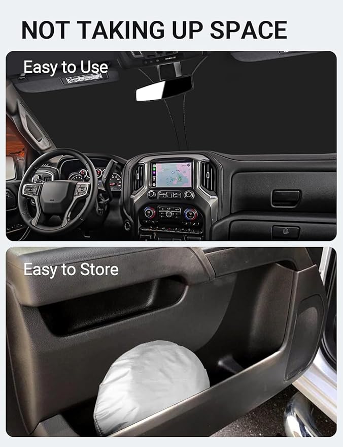 Proadsy Front Windshield Sunshade for Silverado 1500 2018 2017 2016 2015 2014 Custom Fit Foldable Sun Shade Protector, Regular cab, Crew cab, Double Cab 2Dr 4Dr Accessories