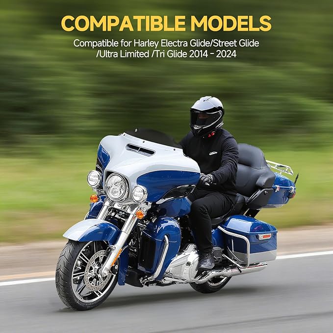 4.5" Motorcycle Windshield Wave Windscreen 2014-2023 Fit For Harley Davidson Touring Street Glide Electra Glide Ultra Limited Tri Glide Flht Flhx Flhtk Flhtc Flhtcu,Black
