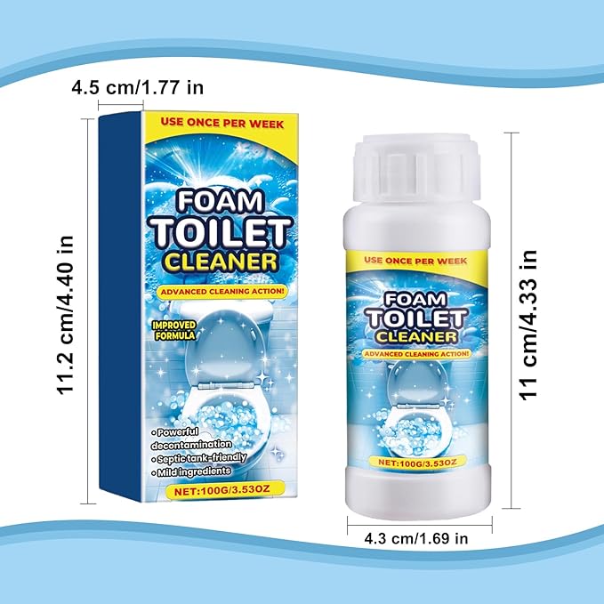 2pc Foam Toilet Cleaner,New Powerful Toilet Bowl Cleaner,Advanced Bathroom Cleaner for Home,Powerful Instant Bowl Cleaners for Toilets Squatting Pans