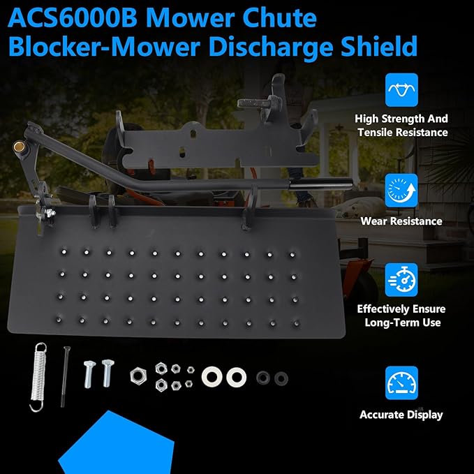 ACS6000B Mower Chute Blocker-Mower Discharge Shield Compatible with Bad Boy Mowers,54" / 60" / 61" / 72", Chute Blocker Replace Part Number 088-6000-00, 088600000