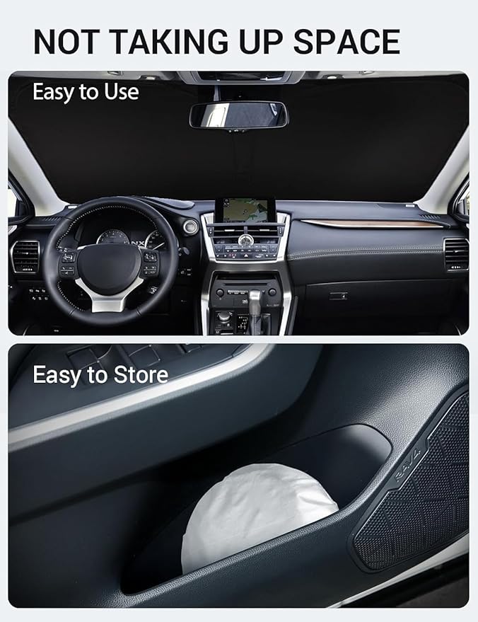 Proadsy 2025 Upgrade Windshield Sun Shade Custom Fit 2015-2021 Lexus NX Foldable Front Sunshade Protector Sun Visor Blocks UV Rays Keep Car Cooler