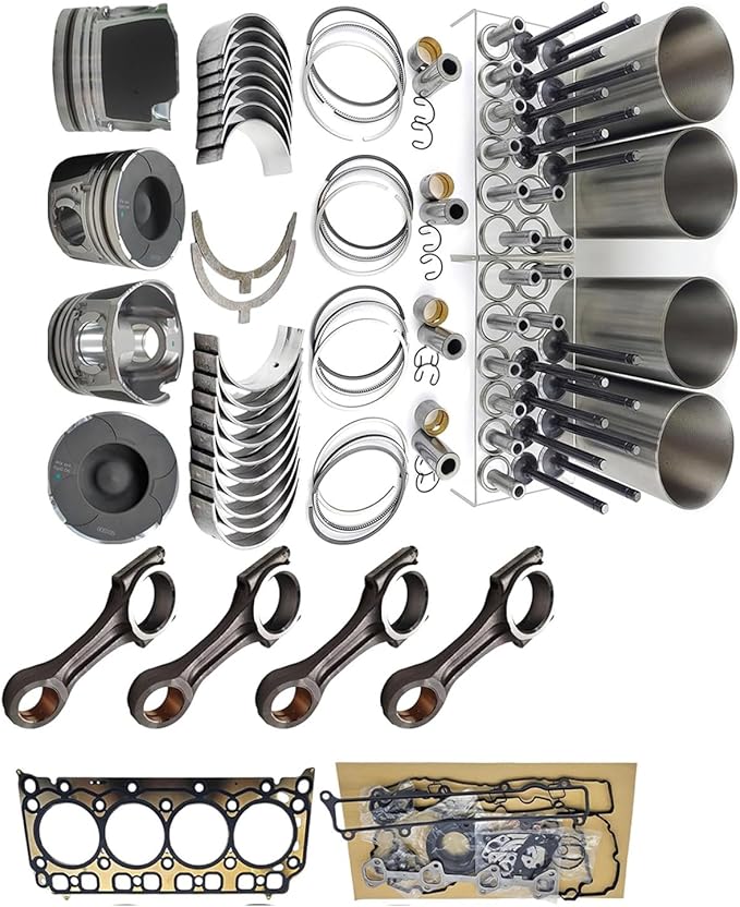 15012100234 Overhaul Rebuild Kit + 4 PCS Connecting Rod wkomngga For Doosan Daewoo D24 D24NAP Engine For Bobcat E32 E35 E42 E45 E50 E55 E85 Excavator T450 T550 T590 T595 T630 T650 Track Loader