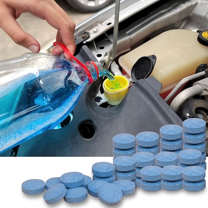 200 Pcs Windshield Washer Fluid Tablets,Wiper Fluid Concentrate,1 Pack Makes 200 Gallons.Window Glass Cleaner, Remove Glass Stains, Clear Vision (Use With De-icer or Methanol for Winter)