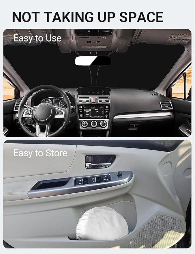 Proadsy 2025 Upgrade Windshield Sun Shade Custom Fit Subaru Crosstrek 2012-2017 4-Layer Foldable Front Sunshade Protector Sun Visor Blocks UV Rays Keep Car Cooler
