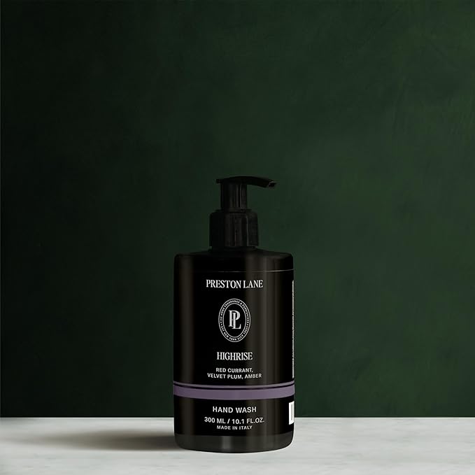 Preston Lane Luxury Hand Wash, Highrise Scent | Hydrating and Nourishing Formula with Organic Oils, Active Kiwi and Apple Water, and Vegetable Glycerin | Gentle Cleansing, Vegan and Cruelty Free