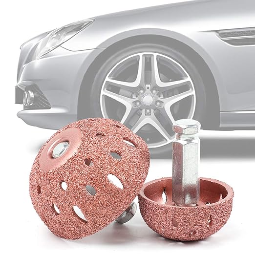 SaferCCTV Tire Buffing Wheel,42mm & 55mmTungsten Steel Bowl Type Tire Repair Grinding Head Coarse Grit Buffing Wheel with Linking Rod Tire Repair Tools