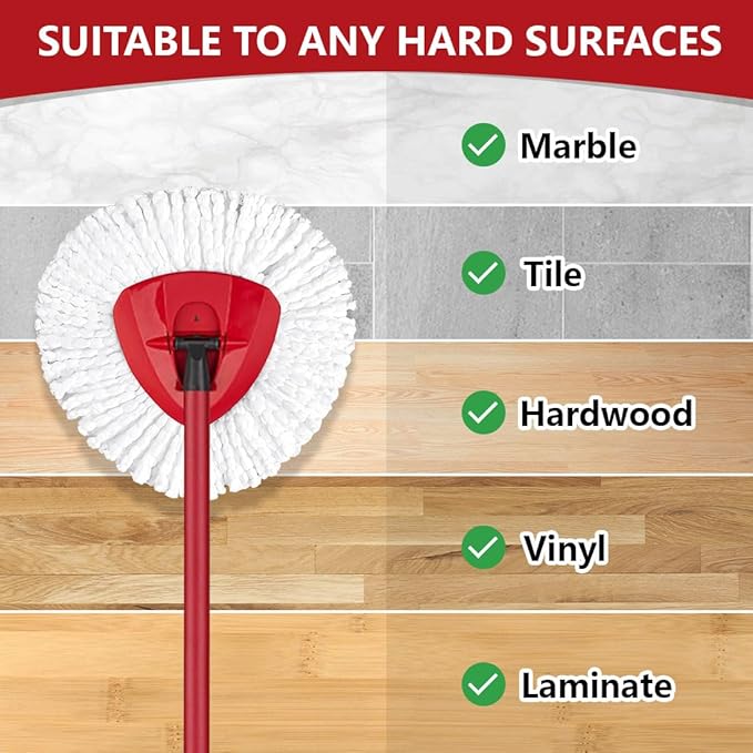 20 Pack Mop Heads Replacements for O-Cedar EasyWring Spin System, Microfiber Spin Head Mop Refills Bulk, Deep Clean, Machine Washable Mop Replacement Heads for Home and Commercial