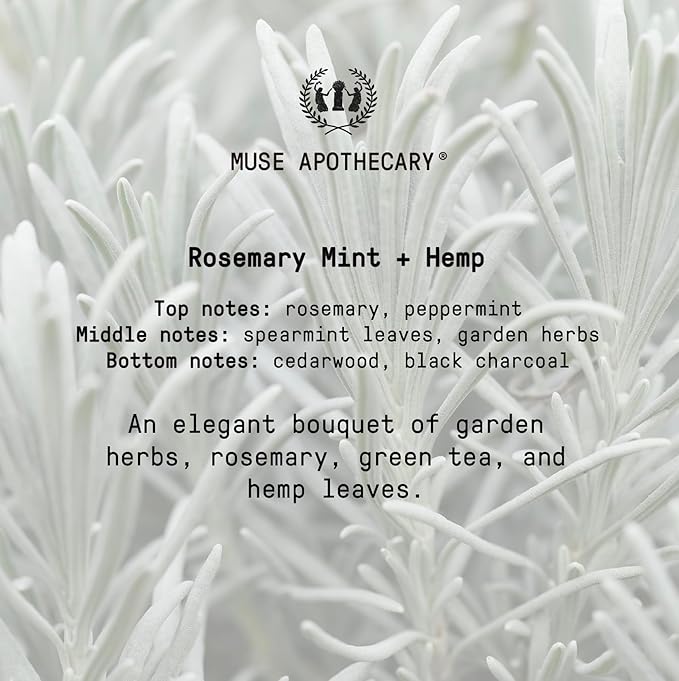 Muse Apothecary Hand Ritual - Aromatic and Nourishing Foaming Hand Soap, Infused with Natural Aromatherapy Essential Oils, Rosemary Mint + Hemp, 2 Pack, 11.5 oz