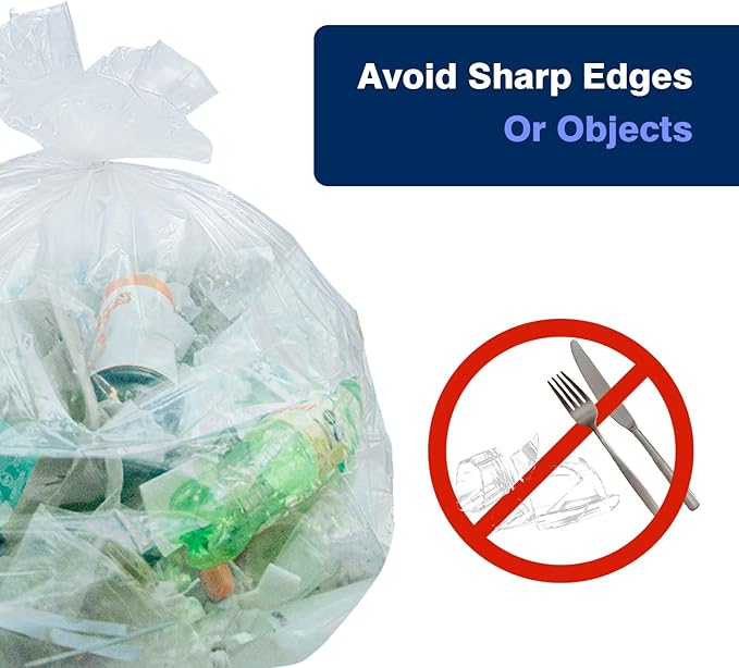 40-45 Gallon Clear Trash Can Liners - 250 Count Bulk, 40'' x 48'', High Density Garbage Bags for Outdoor, Recycling, Commercial, and Industrial Use