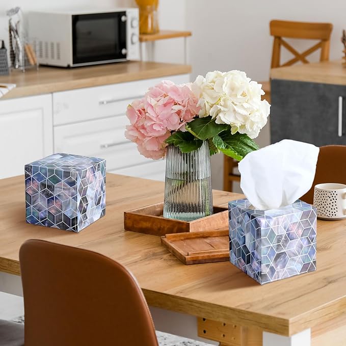 12 Pack Summer Mother of Pearl Facial Tissues Cube Face Boxes 600 Sheets 3 Ply Small Pearl Shell Square Tissues Bulk for Summer Car Bedroom Supplies