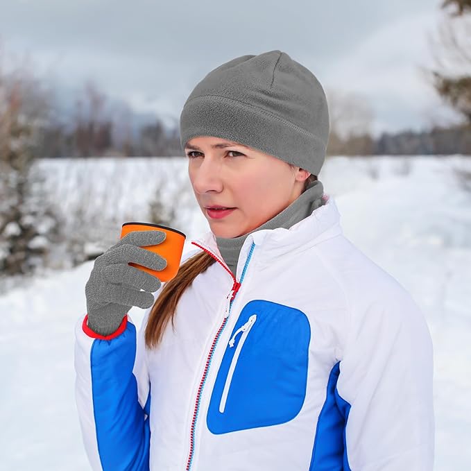 Liitrsh 148 Pcs Bulk Winter Fleece Hats Gloves Scarf Sock Sets for Men Women, Beanies for Homeless Donation Charity Bundle