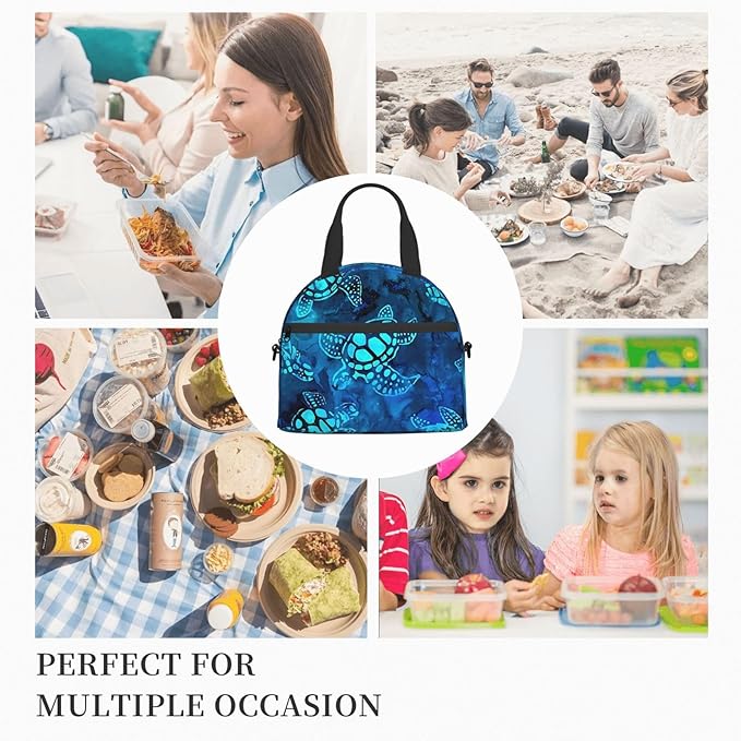 Reusable Insulated Lunch Bag with Adjustable Strap for Kids 3+ Toddler, Girl, Boy Women Men Leakproof Portable Cooler Tote Cute Quilted Bags for Work Travel Picnic