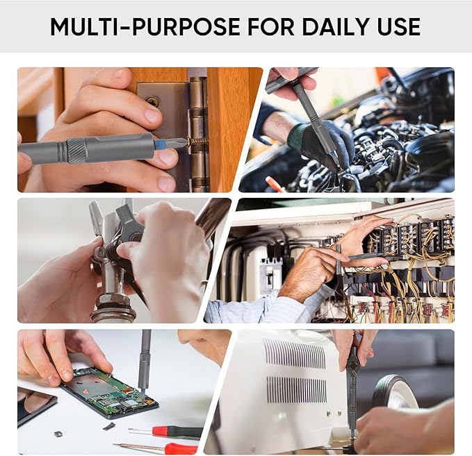 Magnetic Ratchet Screwdriver Set - 42 in 1 Multifunction Mini Ratcheting Screwdriver Kit with Detachable Handle & Portable Case for DIY Repair, Furniture, Bicycle, Electronics (Orange)