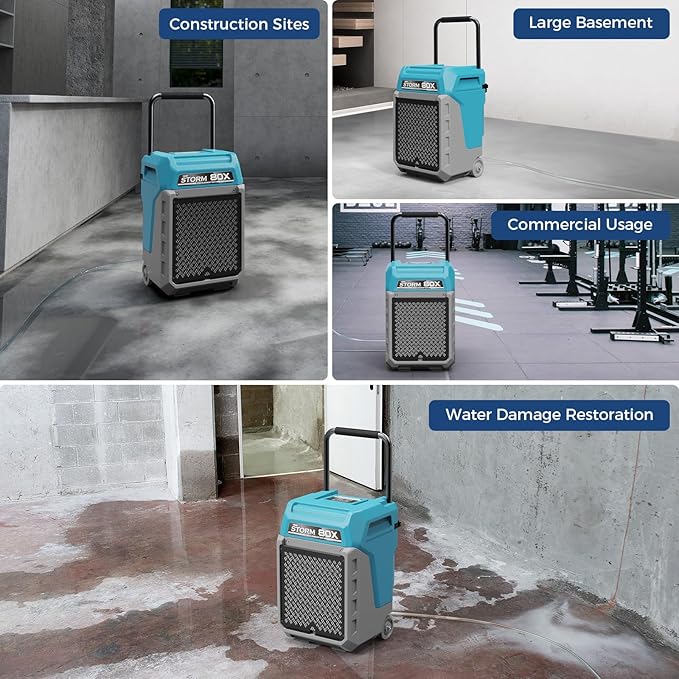 ALORAIR 170 Pints LGR Commercial Dehumidifier with Pump & Drain Hose, Up to 2,100 Sq.Ft, Portable Industrial Dehumidifiers with Wheels for Water Damage Restore, Basement, Garage, 5 Years Warranty