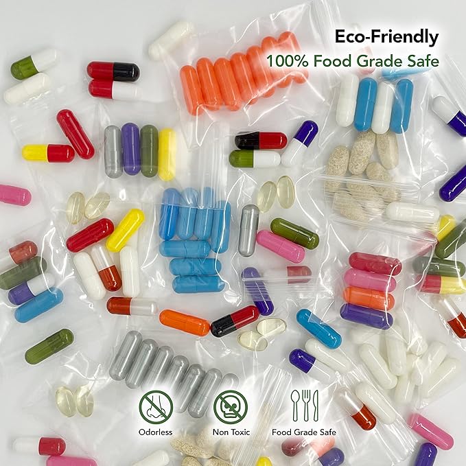 3 x 5 Inch Resealable Plastic Bags 1000 Pack — Clear Reclosable Zipper Seal Bags for Jewelry, Beads, Small Parts, Crafts, Party Favors
