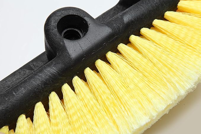 Forgrace 60 Inch Car Wash Brush with Long Handle 12" Soft Bristle Head Flow-Through Heavy Duty Tri-Level Dip Auto Car Exterior Washing Yellow
