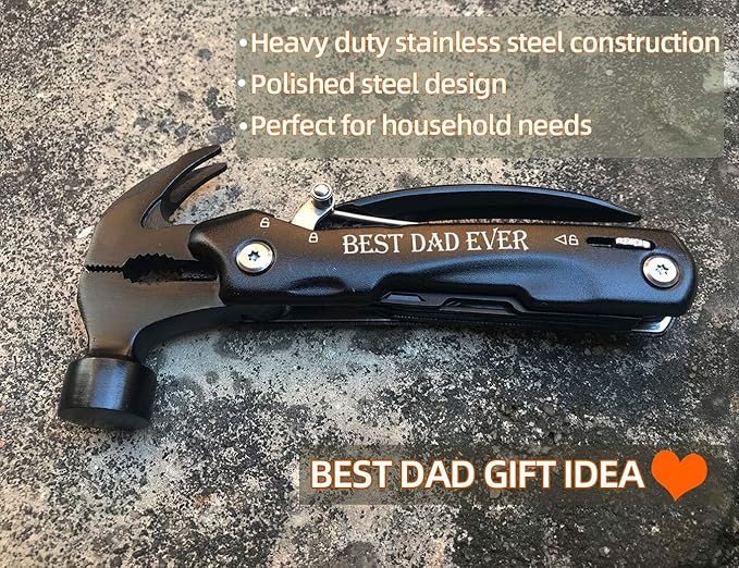 VEITORLD Gifts for Dad from Daughter Son, All in One Tools Hammer Multitool, Stocking Stuffers for Dad Who Wants Nothing, Christmas Birthday Gift Ideas for Men Father, Cool Gadgets, Presents for Dad
