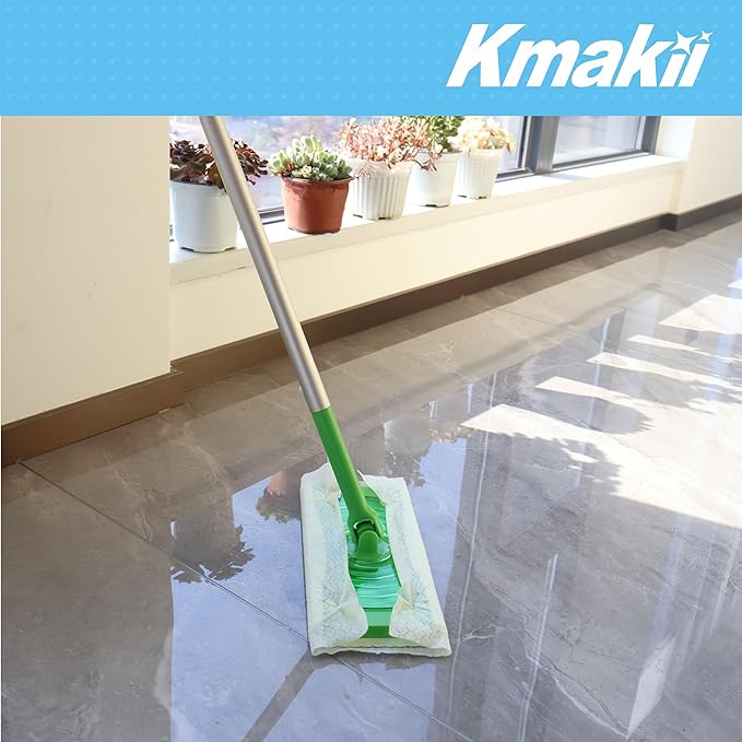 KMAKII Dry Sweeping Cloths - 90 Counts, Electrostatic, Non-Woven, White, 11.81x8.66 Inch, Disposable, Dry Mop Refills for Floor Mopping and Cleaning