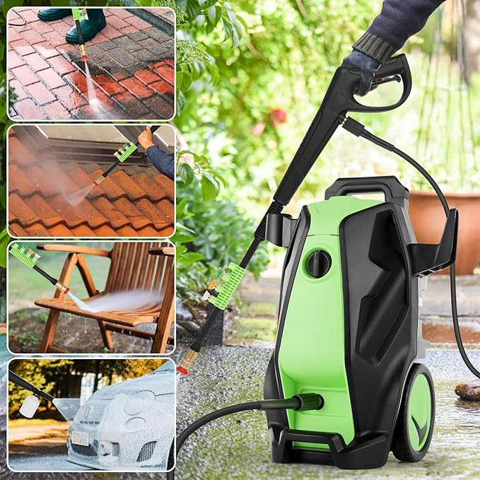Pressure Cleaner, 5000 PSI 4.0 GPM Heavy Duty Power Cleaner with 33FT Hose, 4 Quick Connect Nozzles, Foam Cannon, Blue