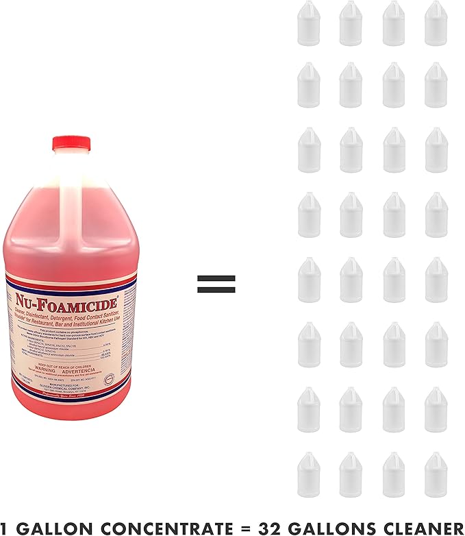 300048 Nu-Foamicide EPA Registered 1-Gal All Purpose Cleaner Concentrate, Industrial Commercial Grade (Packaging may vary)