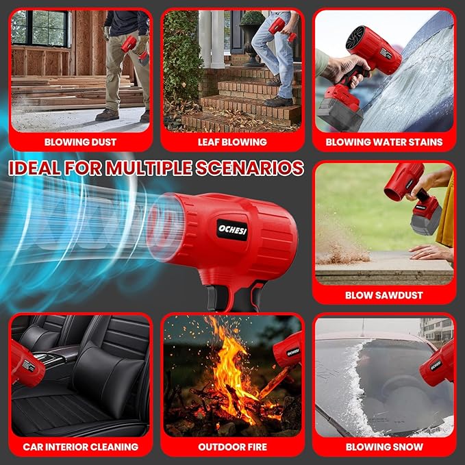 Cordless Leaf Blower Dust Blower for Milwaukee 18V Battery, High-Speed Brushless Motor Handheld Jet Fan Air Blower for Patio Cleaning, Lawn Care, Blowing Leaves(No Battery/Charger)